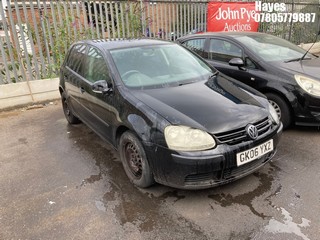 Location: Hayes - 2006 VOLKSWAGEN GOLF S 5 Door Hatchback REG: GK06YXZ, Keys: No, MOT Expiry date: 22/02/2026, 1390 Petrol, 5 Speed Manual Petrol, Former Keepers: 5