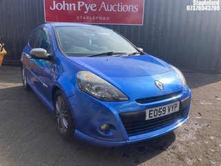 Location: Stapleford - 2009 RENAULT CLIO GT 3 Door Hatchback REG: EO59VYP, Keys: Yes, MOT Expiry date: 29/12/2025, 1598 Petrol, 6 Speed Manual Petrol, Former Keepers: 10