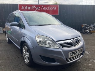 Location: Stapleford - 2009 VAUXHALL ZAFIRA ACTIVE MPV REG: CP59CHH, Keys: Yes, MOT Expiry date: 08/07/2025, 1598 Petrol, 5 Speed Manual Petrol, Former Keepers: 5