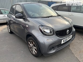 Location: Belvedere - 2015 SMART FORFOUR PASSION T 5 Door Hatchback REG: KU15PFA, Keys: No, MOT Expiry date: 06/03/2025, 898 Petrol, 5 Speed Manual Petrol, Former Keepers: 4