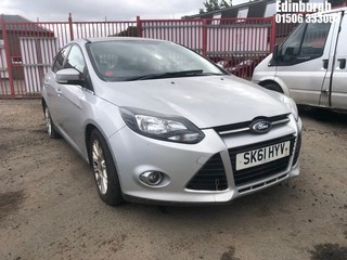 Location: Edinburgh - 2012 FORD FOCUS TITANIUM TDCI 5 Door Hatchback REG: SK61HYV, Keys: No, MOT Expiry date: 24/10/2025, 1560 Diesel, 6 Speed Manual Diesel, Former Keepers: 3