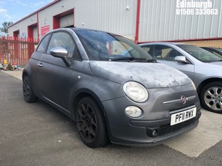 Location: Edinburgh - 2011 FIAT 500 MATT BLACK 3 Door Hatchback REG: PF11RWX, Keys: No, MOT Expiry date: 24/03/2025, 875 Petrol, 5 Speed Manual Petrol, Former Keepers: 5