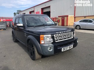 Location: Edinburgh - 2007 LAND ROVER DISCOVERY TDV6 HSE A Estate REG: DE07BAV, Keys: No, MOT Expiry date: 24/04/2025, 2720 Diesel, 6 Speed Auto Diesel, Former Keepers: 11