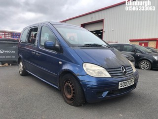 Location: Edinburgh - 2003 MERCEDES VANEO TREND MPV REG: SO03XFT, Keys: No, MOT Expiry date: 01/12/2017, 1598 Petrol, 5 Speed Manual Petrol, Former Keepers: 3