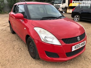 NOTE: ATF Registered Buyers ONLY - Location: Peterborough - 2013 SUZUKI SWIFT SZ2 5 Door Hatchback REG: KU13HHB, Keys: No, 1242 Petrol, 5 Speed Manual Petrol, Former Keepers: 3