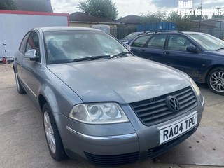 Location: Hull - 2004 VOLKSWAGEN PASSAT HIGHLINE TDI 130 4 Door Saloon REG: RA04TPU, Keys: No, MOT Expiry date: 16/01/2025, 1896 Diesel, 5 Speed Manual Diesel, Former Keepers: 7