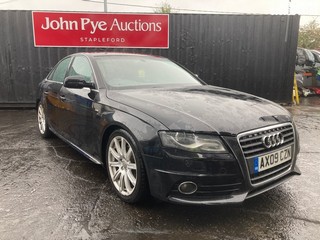 Location: Stapleford - 2009 AUDI A4 S LINE 120 TFSI 4 Door Saloon REG: AX09CZN, Keys: Yes, MOT Expiry date: 08/08/2025, 1798 Petrol, 6 Speed Manual Petrol, Former Keepers: 5