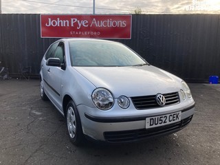 Location: Stapleford - 2002 VOLKSWAGEN POLO E 5 Door Hatchback REG: DU52CEK, Keys: Yes, MOT Expiry date: 19/06/2026, 1198 Petrol, 5 Speed Manual Petrol, Former Keepers: 3