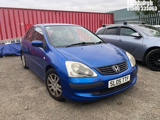 Location: Edinburgh - 2005 HONDA CIVIC SE 5 Door Hatchback REG: SL05TTF, Keys: No, MOT Expiry date: 01/04/2025, 1590 Petrol, 5 Speed Manual Petrol, Former Keepers: 4