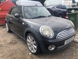 Location: Mitcham - 2009 MINI COOPER Convertible REG: YK59OPJ, Keys: No, MOT Expiry date: 07/11/2025, 1598 Petrol, 6 Speed Manual Petrol, Former Keepers: 6