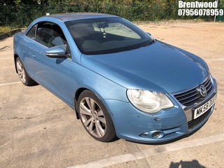 Location: Brentwood - 2008 VOLKSWAGEN EOS SPORT TDI S-A Convertible REG: MK58DUU, Keys: No, MOT Expiry date: 02/10/2025, 1968 Diesel, 6 Speed Semi Auto Diesel, Former Keepers: 8