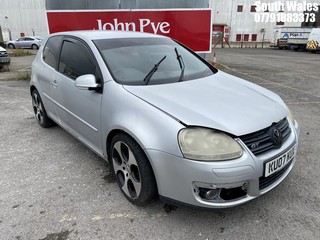 Location: South Wales - 2007 VOLKSWAGEN GOLF GT TDI 140 3 Door Hatchback REG: KU07KUX, Keys: No, MOT Expiry date: 31/10/2025, 1968 Diesel, 6 Speed Manual Diesel, Former Keepers: 3