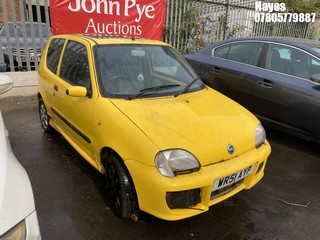 Location: Hayes - 2001 FIAT SEICENTO MICHAEL SCHUMACH 3 Door Hatchback REG: WR51AYP, Keys: No, MOT Expiry date: 21/09/2024, 1108 Petrol, 5 Speed Manual Petrol, Former Keepers: 14