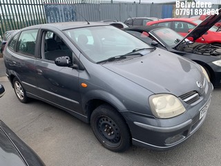 Location: Belvedere - 2005 NISSAN ALMERA TINO SE 5 Door Hatchback REG: PX05YYO, Keys: No, MOT Expiry date: 05/04/2024, 1769 Petrol, 5 Speed Manual Petrol, Former Keepers: 4