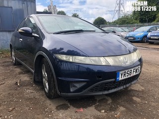 Location: Mitcham - 2008 HONDA CIVIC SE I-VTEC S-A 5 Door Hatchback REG: YR58FWS, Keys: No, MOT Expiry date: 09/07/2025, 1799 Petrol, 6 Speed Semi Auto Petrol, Former Keepers: 8