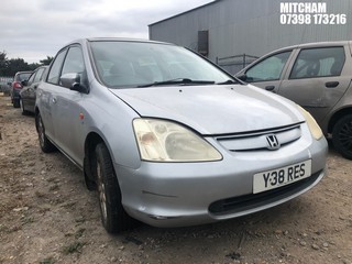 Location: Mitcham - 2001 HONDA CIVIC SE EXECUTIVE AUTO 5 Door Hatchback REG: Y38RES, Keys: No, MOT Expiry date: 30/12/2025, 1590 Petrol, 4 Speed Auto Petrol, Former Keepers: 9