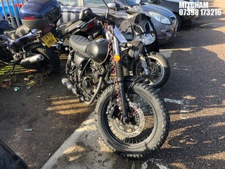 Location: Mitcham - 2021 MUTT FAT SABBATH 125 Motorcycle REG: LD21FOL, Keys: No, MOT Expiry date: 10/08/2024, 125 Petrol, MANUAL, Former Keepers: 2