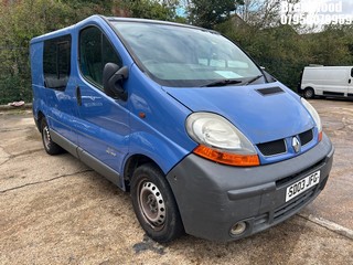 Location: Brentwood - 2003 RENAULT TRAFIC SL27 DCI 100 SWB Panel Van REG: SD03JFG, Keys: No, MOT Expiry date: 25.05.2026, 1870 Diesel, 6 Speed Manual Diesel, Former Keepers: 9