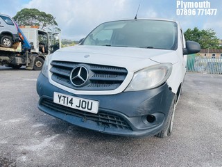 Location: Plymouth - 2014 MERCEDES-BENZ CITAN 109 CDI BLUEFCY DUA Panel Van REG: YT14JOU, Keys: No, MOT Expiry date: 12/08/2025, 1461 Diesel, 5 Speed Manual Diesel, Former Keepers: 5