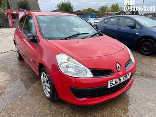 Location: Hull - 2008 RENAULT CLIO EXTREME 3 Door Hatchback REG: SJ08YDT, Keys: No, MOT Expiry date: 18/12/2023, 1149 Petrol, 5 Speed Manual Petrol, Former Keepers: 4