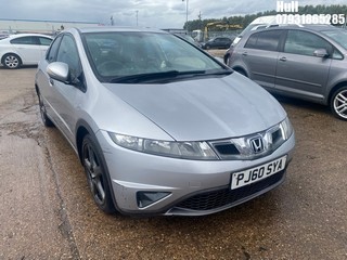 Location: Hull - 2010 HONDA CIVIC SE I-CTDI 5 Door Hatchback REG: PJ60SYA, Keys: No, MOT Expiry date: 31/10/2025, 2204 Diesel, 6 Speed Manual Diesel, Former Keepers: 6