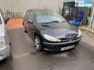 Location: Hayes - 2004 PEUGEOT 206 S 5 Door Hatchback REG: CK04DVN, Keys: No, MOT Expiry date: 10/09/2025, 1124 Petrol, 5 Speed Manual Petrol, Former Keepers: 6