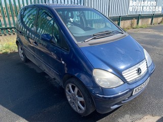 Location: Belvedere - 2003 MERCEDES A190 AVANTGARDE AUTO 5 Door Hatchback REG: KS52BTO, Keys: No, MOT Expiry date: 29.08.2025, 1898 Petrol, 5 Speed Auto Petrol, Former Keepers: 5