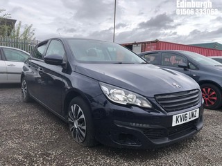 Location: Edinburgh - 2016 PEUGEOT 308 ACCESS BLUE HDI S/S 5 Door Hatchback REG: KV16UWZ, Keys: No, MOT Expiry date: 25/03/2026, 1560 Diesel, 5 Speed Manual Diesel, Former Keepers: 3