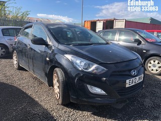 Location: Edinburgh - 2012 HYUNDAI I30 CLASSIC 5 Door Hatchback REG: EA12JWK, Keys: No, MOT Expiry date: 24/05/2025, 1396 Petrol, 6 Speed Manual Petrol, Former Keepers: 4