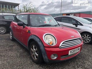 Location: Edinburgh - 2009 MINI ONE 3 Door Hatchback REG: YG59SYW, Keys: No, MOT Expiry date: 02/06/2025, 1397 Petrol, 6 Speed Manual Petrol, Former Keepers: 8