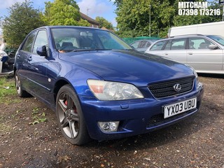 Location: MITCHAM - 2003 LEXUS IS200 SE AUTO 4 Door Saloon REG: YX03UBU 
, 1988cc Petrol, 4 Speed Auto Petrol, Former Keepers: 5, Keys: No, MOT: Expiry date16/06/2026