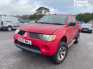 Location: Plymouth - 2007 MITSUBISHI L200 4WORK DI-D D/C Pick-up REG: DL07MHJ, Keys: No, MOT Expiry date: 06/05/2025, 2477 Diesel, 5 Speed Manual Diesel, Former Keepers: 6