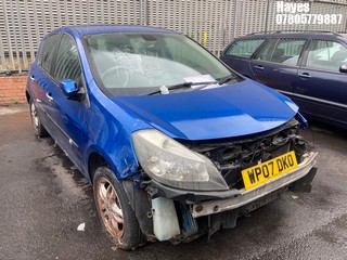 Location: Hayes - 2007 RENAULT CLIO DYNAMIQUE VVT A 5 Door Hatchback REG: WP07DKO, Keys: No, MOT Expiry date: 09/01/2025, 1598 Petrol, 4 Speed Auto Petrol, Former Keepers: 10