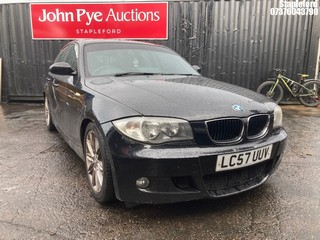 Location: Stapleford - 2007 BMW 118D M SPORT 5 Door Hatchback REG: LC57UUV, Keys: Yes, MOT Expiry date: 19/02/2026, 1995 Diesel, 6 Speed Manual Diesel, Former Keepers: 7