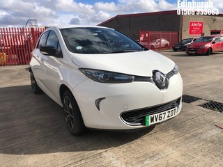 Location: Edinburgh - 2017 RENAULT ZOE I DYNAMIQUE NAV ZE 40 5 Door Hatchback REG: WV67ZDT, Keys: No, MOT Expiry date: 14/04/2025, 0 Electric, 1 Speed Auto Electric, Former Keepers: 3