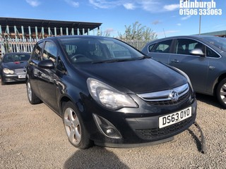 Location: Edinburgh - 2013 VAUXHALL CORSA SXI AC 5 Door Hatchback REG: DS63OYO, Keys: No, MOT Expiry date: 05/01/2025, 1229 Petrol, 5 Speed Manual Petrol, Former Keepers: 3
