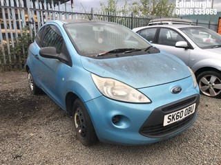 Location: Edinburgh - 2010 FORD KA STUDIO 3 Door Hatchback REG: SK60OBU, Keys: No, MOT Expiry date: 12/05/2024, 1242 Petrol, 5 Speed Manual Petrol, Former Keepers: 4