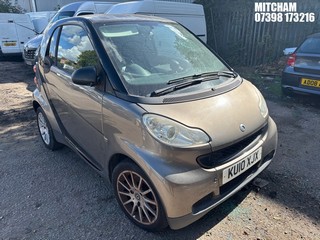 Location: Mitcham - 2010 SMART FORTWO PASSION MHD AUTO Coupe REG: KU10XJX, Keys: No, MOT Expiry date: 19/06/2025, 999 Petrol, 5 Speed Auto Petrol, Former Keepers: 7