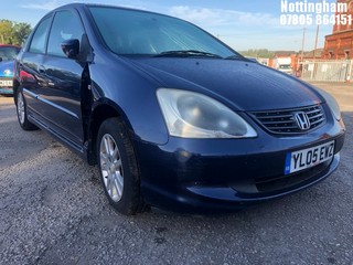 Location: Nottingham - 2005 HONDA CIVIC SE 5 Door Hatchback REG: YL05EWZ, Keys: No, MOT Expiry date: 27/01/2025, 1590 Petrol, 5 Speed Manual Petrol, Former Keepers: 5