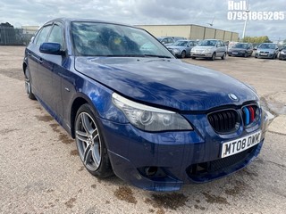 Location: Hull - 2008 BMW 520D M SPORT 4 Door Saloon REG: MT08DWM, Keys: No, MOT Expiry date: 06/01/2026, 1995 Diesel, 6 Speed Manual Diesel, Former Keepers: 7