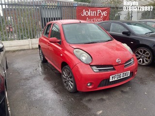 Location: Hayes - 2006 NISSAN MICRA SPORT+ 5 Door Hatchback REG: YF06DXU, Keys: No, MOT Expiry date: 18/08/2025, 1240 Petrol, 5 Speed Manual Petrol, Former Keepers: 8