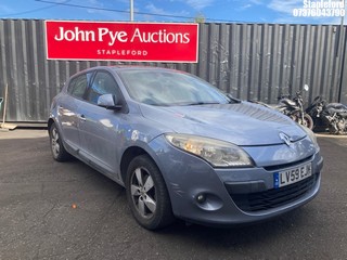 Location: Stapleford - 2009 RENAULT MEGANE DYNAMIQUE DCI 130 5 Door Hatchback REG: LV59EJK, Keys: Yes, MOT Expiry date: 15/12/2025, 1870 Diesel, 6 Speed Manual Diesel, Former Keepers: 6