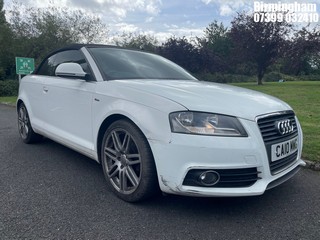 Location: Birmingham - 2010 AUDI A3 S LINE CONVERTIBLE REG: CA10MWG, 1197CC PETROL, 6 SPEED MANUAL PETROL, Former Keepers: 3, Keys: Yes, MOT Expiry date: 01/08/2026