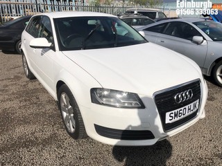 Location: Edinburgh - 2010 AUDI A3 TECHNIK MPI 5 Door Hatchback REG: SM60HJK, Keys: No, MOT Expiry date: 19/05/2025, 1595 Petrol, 5 Speed Manual Petrol, Former Keepers: 11