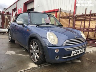 Location: Edinburgh - 2004 MINI MINI ONE Convertible REG: SC04XXF, Keys: No, MOT Expiry date: 04/09/2025, 1598 Petrol, 5 Speed Manual Petrol, Former Keepers: 16