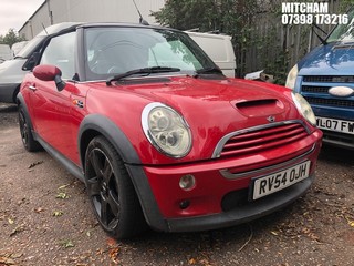 Location: Mitcham - 2004 MINI MINI COOPER S Convertible REG: RV54OJH, Keys: No, MOT Expiry date: 13/09/2025, 1598 Petrol, 6 Speed Manual Petrol, Former Keepers: 11