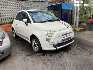 Location: Hayes - 2010 FIAT 500 SPORT 3 Door Hatchback REG: HN59KXW, Keys: No, MOT Expiry date: 18/01/2025, 1242 Petrol, 5 Speed Manual Petrol, Former Keepers: 3