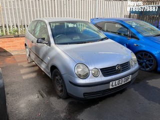 Location: Hayes - 2003 VOLKSWAGEN POLO S 3 Door Hatchback REG: LL03OBF, Keys: No, MOT Expiry date: 06/11/2025, 1198 Petrol, 5 Speed Manual Petrol, Former Keepers: 4