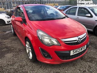 Location: Edinburgh - 2013 VAUXHALL CORSA SRI 3 Door Hatchback REG: SA13WYO, Keys: No, MOT Expiry date: 28/11/2025, 1398 Petrol, 5 Speed Manual Petrol, Former Keepers: 5