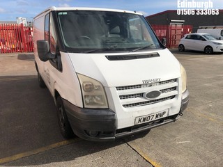 Location: Edinburgh - 2007 FORD TRANSIT 85 T260S FWD Panel Van REG: KW07WNP, Keys: No, MOT Expiry date: 18/06/2026, 2198 Diesel, 5 Speed Manual Diesel, Former Keepers: 8